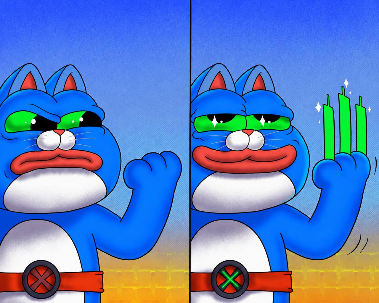 CHONK powering up a green market chart